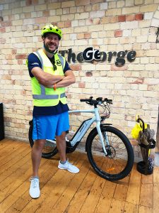 Jonathan Rice with Commuter E-bike 