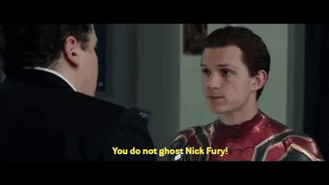 Spiderman ghosts Nick Fury